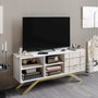 Hanah Home Soporte para TV Blanco y Dorado